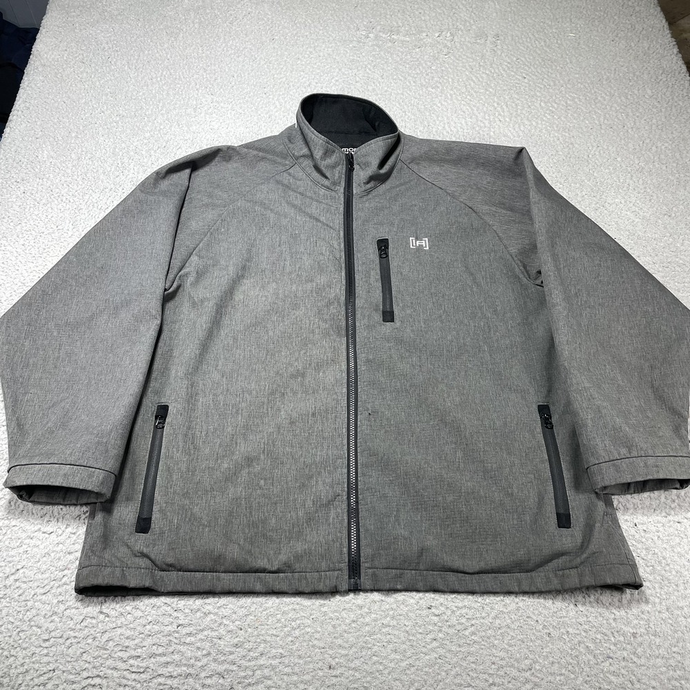Clam IceArmor Jacket Mens XL Gray Softshell Full Zip Fishing‎ Outdoor Winter